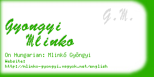 gyongyi mlinko business card