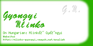 gyongyi mlinko business card